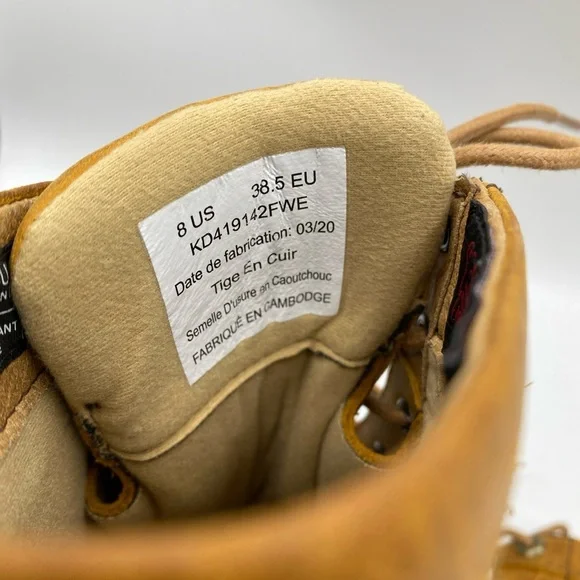 Kodiak Canada Leather Lace Up Waterproof Ankle Boots Thinsulate Camel 8 Women - Picture 5 of 8